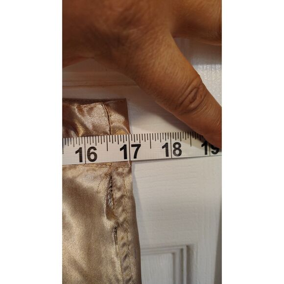 LSL Gold Shimmer Silk Blend Cargo Crop Pants - Picture 5 of 6